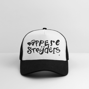 Dappere Strijders. Zwarte letters.Trucker Cap - wit/zwart