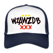 WZAWZDB. Witte letters. Trucker Cap - wit/navy