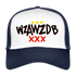 WZAWZDB. Witte letters. Trucker Cap - wit/navy