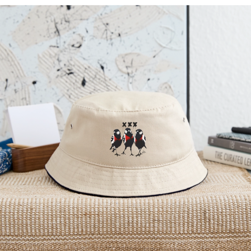 Three Little Birds Vissershoed Bucket hat - natuur/navy