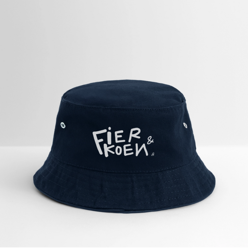 Fier & Koen. Witte letters Vissershoed - navy
