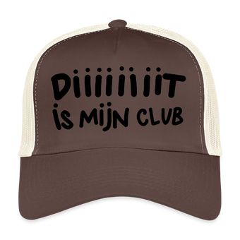 Diiiiit is mijn club zwarte letters Trucker Cap - bruin/beige