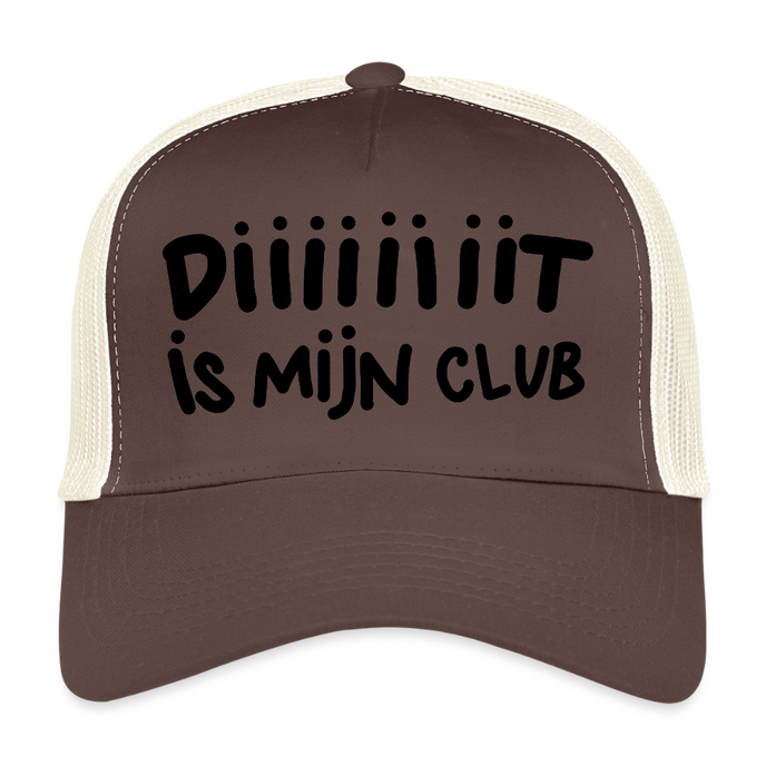 Diiiiit is mijn club zwarte letters Trucker Cap - bruin/beige