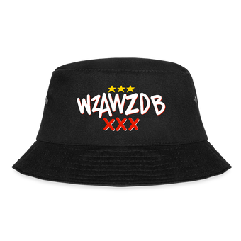 WZAWZDB. Witte letters. Vissershoed - zwart