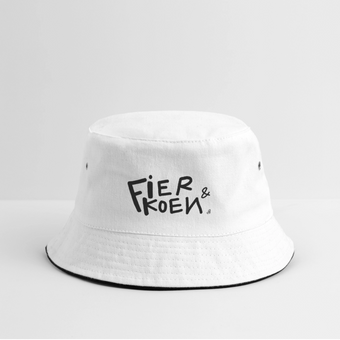 Fier & Koen. Zwarte letters Vissershoed - wit/navy
