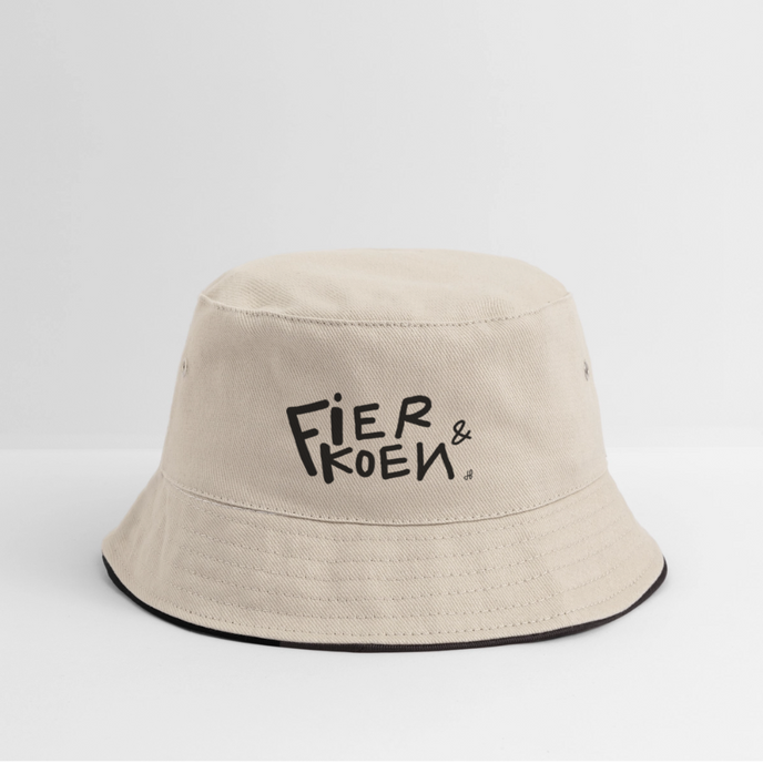 Fier & Koen. Zwarte letters Vissershoed - natuur/navy