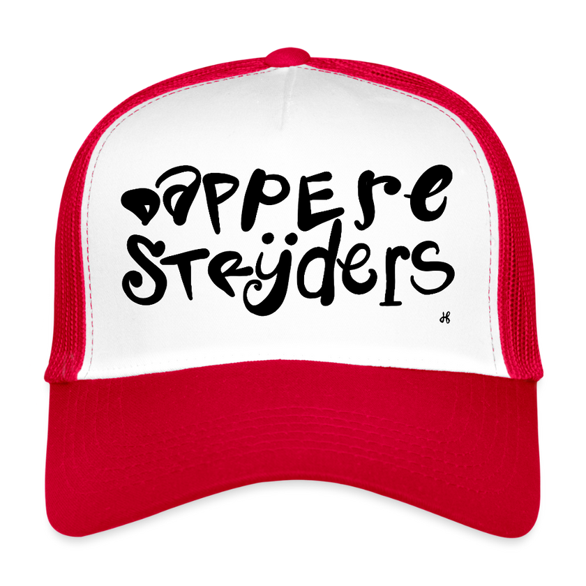 Dappere Strijders. Zwarte letters.Trucker Cap - wit/rood