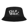 Fier & Koen. Witte letters Vissershoed - zwart