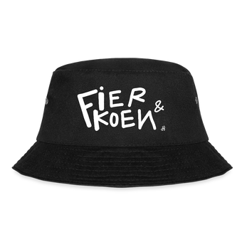 Fier & Koen. Witte letters Vissershoed - zwart