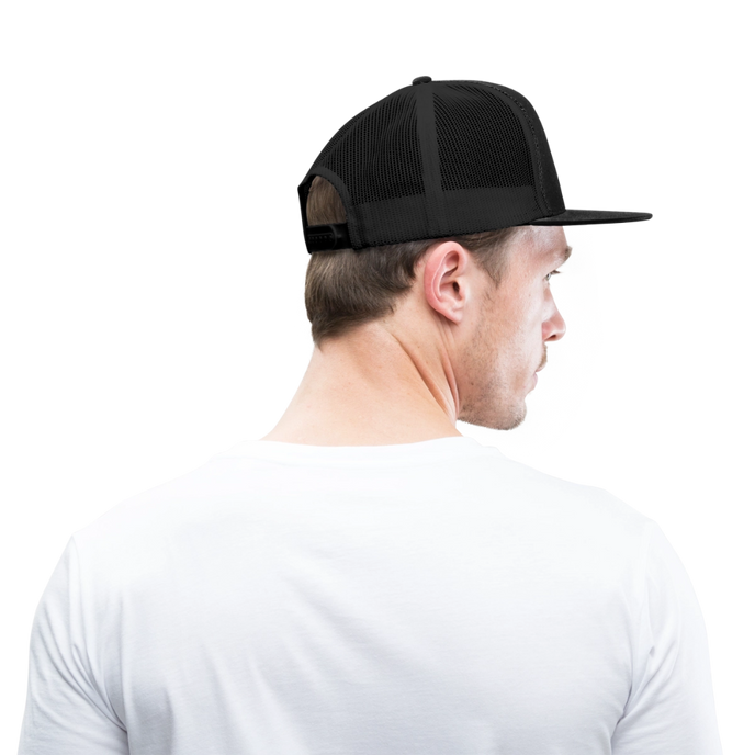 WZAWZDB. Witte letters. Trucker Cap - zwart/zwart