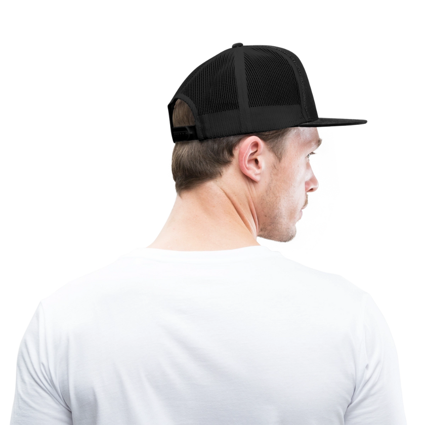 WZAWZDB. Witte letters. Trucker Cap - zwart/zwart
