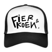 Fier en Koen zwarte letters. Trucker Cap - wit/zwart