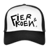 Fier en Koen zwarte letters. Trucker Cap - wit/zwart
