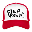 Fier en Koen zwarte letters. Trucker Cap - wit/rood