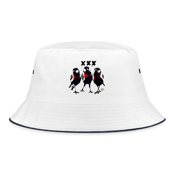 Three Little Birds Vissershoed Bucket hat - wit/navy