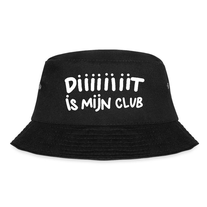 Diiiit is mijn club Ajacied witte letter Vissershoed - zwart