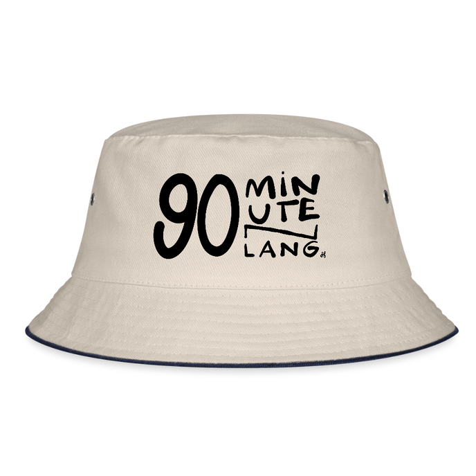 90 minuten lang zwarte letters Vissershoed - natuur/navy