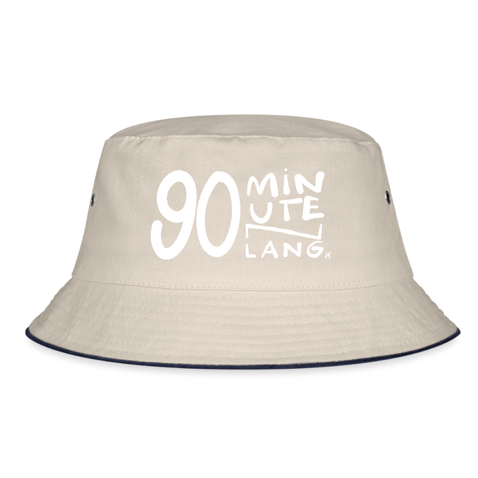 90 minuten lang witte letters Vissershoed - natuur/navy
