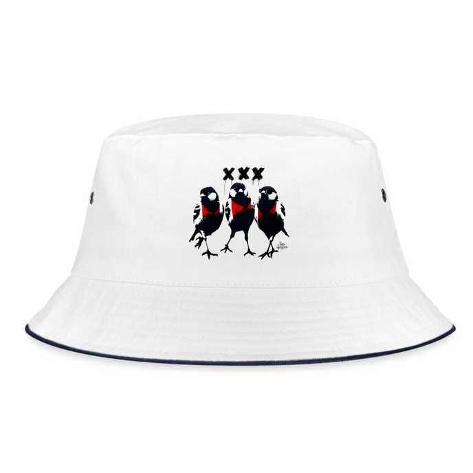 Three Little Birds Vissershoed Bucket hat - wit/navy