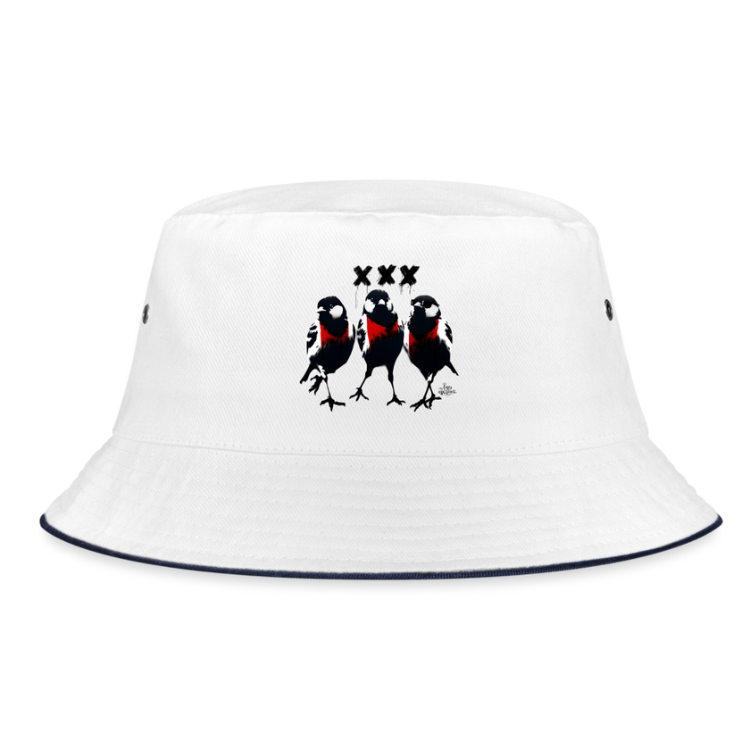 Three Little Birds Vissershoed Bucket hat - wit/navy