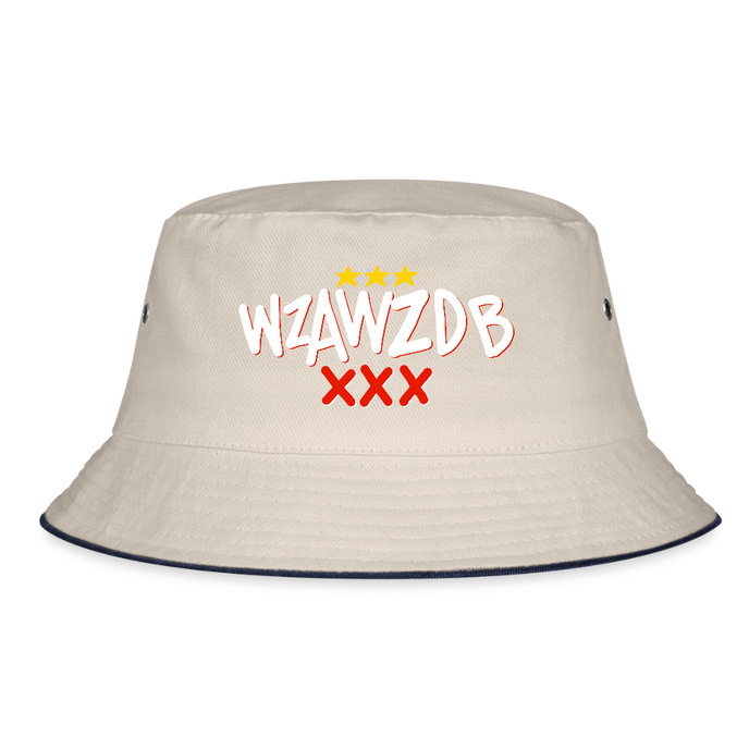 WZAWZDB. Witte letters. Vissershoed - natuur/navy