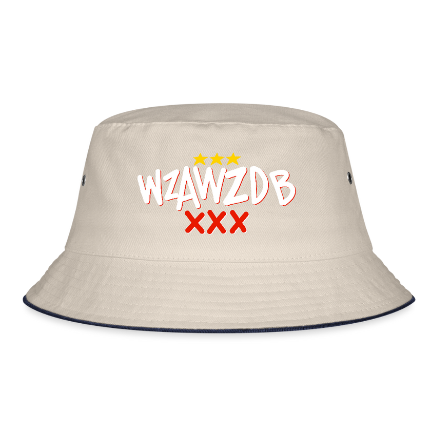 WZAWZDB. Witte letters. Vissershoed - natuur/navy