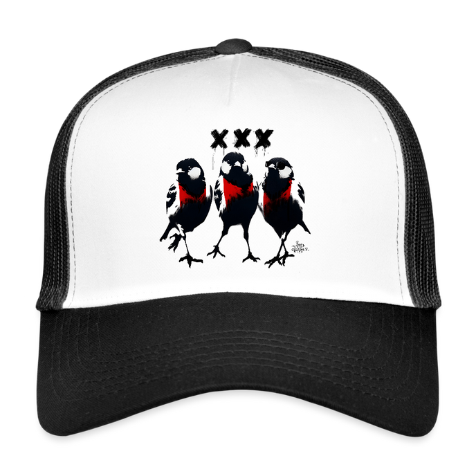 Three Little Birds. Trucker Cap - wit/zwart