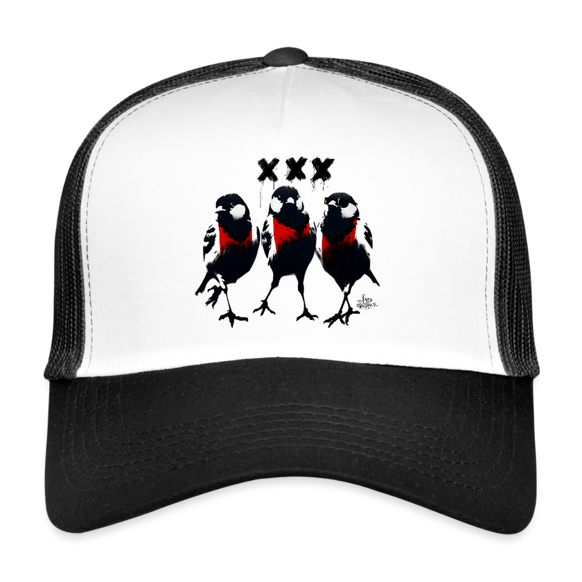Three Little Birds. Trucker Cap - wit/zwart