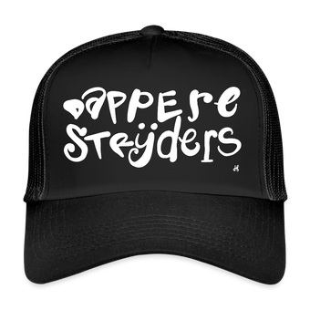 Dappere Strijders. Witte letters. Trucker Cap - zwart/zwart