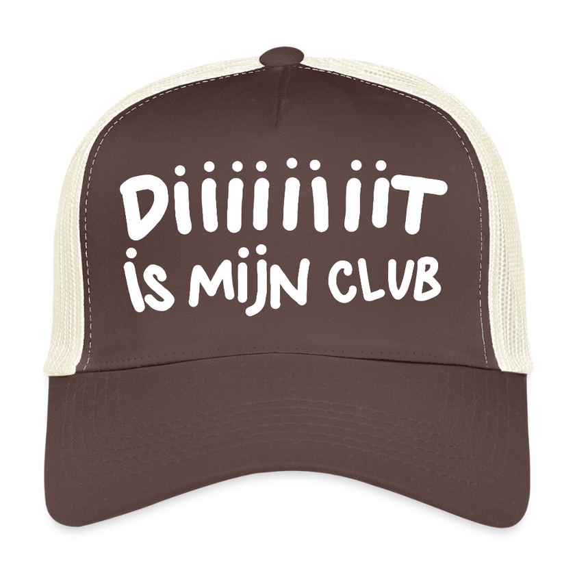 Diiiiit is mijn club. Trucker Cap - bruin/beige