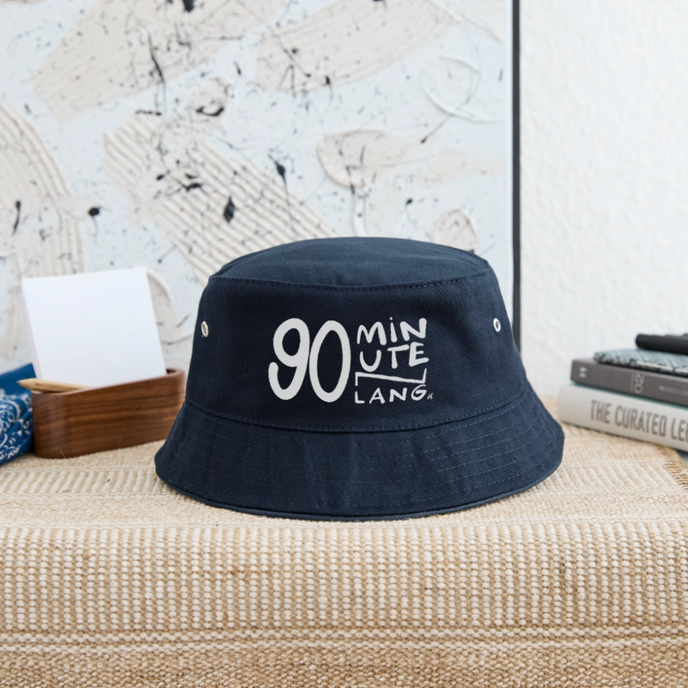 90 minuten lang witte letters Vissershoed - navy
