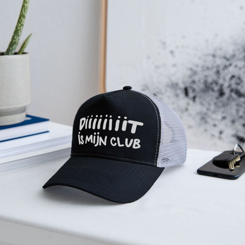 Diiiiit is mijn club. Trucker Cap - zwart/steengrijs