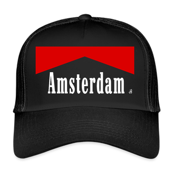 Amsterdam peukie. Trucker Cap - zwart/zwart