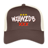 WZAWZDB. Witte letters. Trucker Cap - bruin/beige