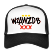 WZAWZDB. Witte letters. Trucker Cap - wit/zwart