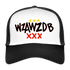 WZAWZDB. Witte letters. Trucker Cap - wit/zwart