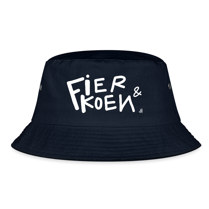 Fier & Koen. Witte letters Vissershoed - navy