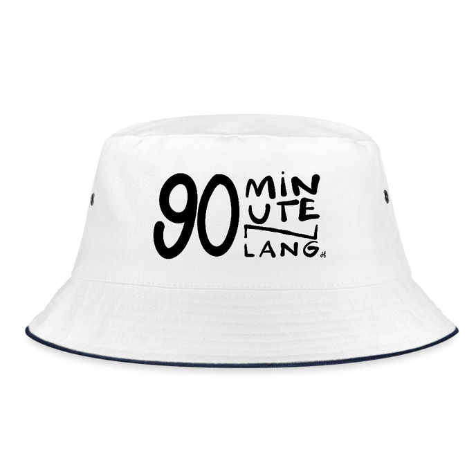 90 minuten lang zwarte letters Vissershoed - wit/navy