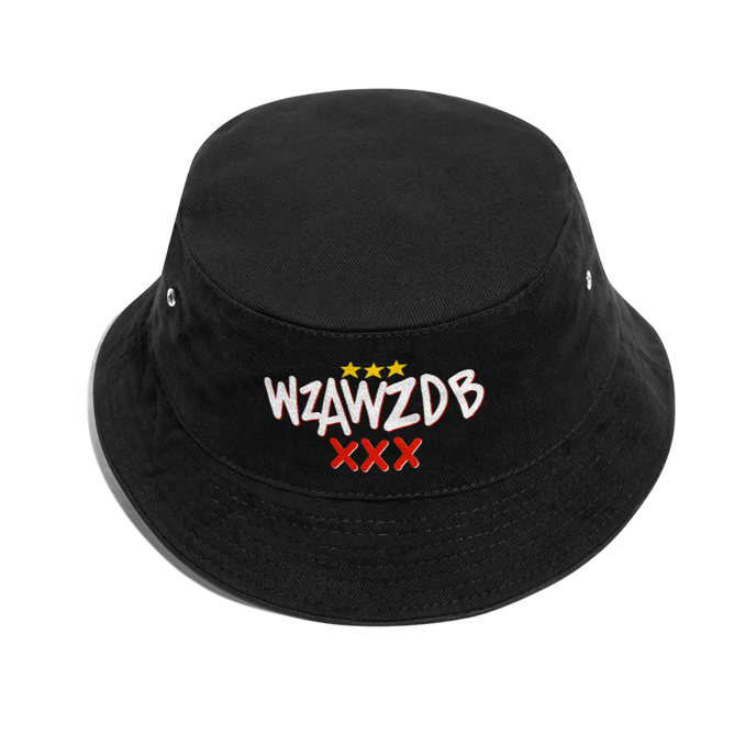 WZAWZDB. Witte letters. Vissershoed - zwart
