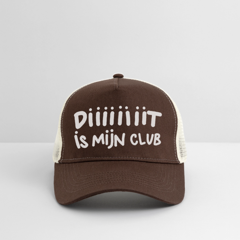 Diiiiit is mijn club. Trucker Cap - bruin/beige