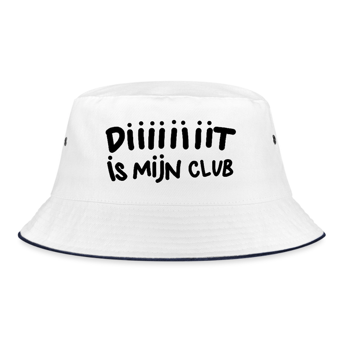 Diiiit is mijn club Ajacied zwarte letter Vissershoed - wit/navy