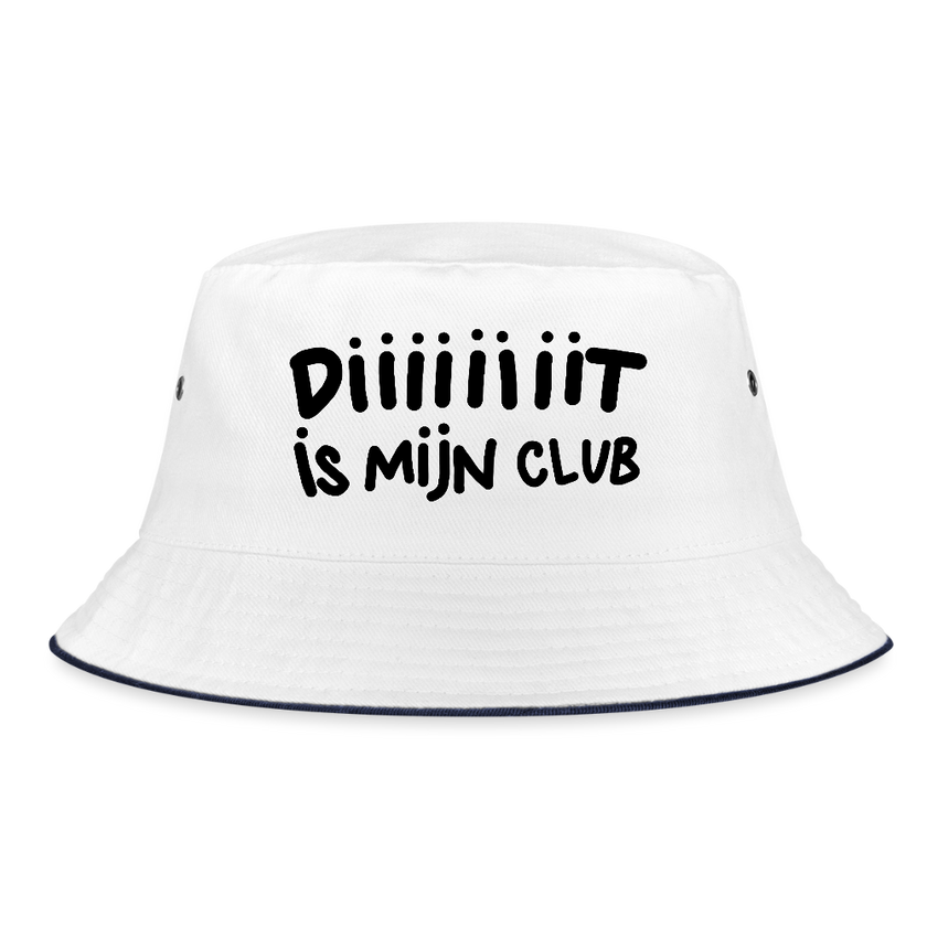 Diiiit is mijn club Ajacied zwarte letter Vissershoed - wit/navy