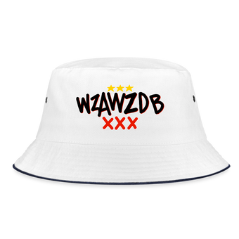 WZAWZDB. Zwart. Vissershoed - wit/navy