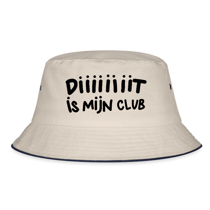Diiiit is mijn club Ajacied zwarte letter Vissershoed - natuur/navy