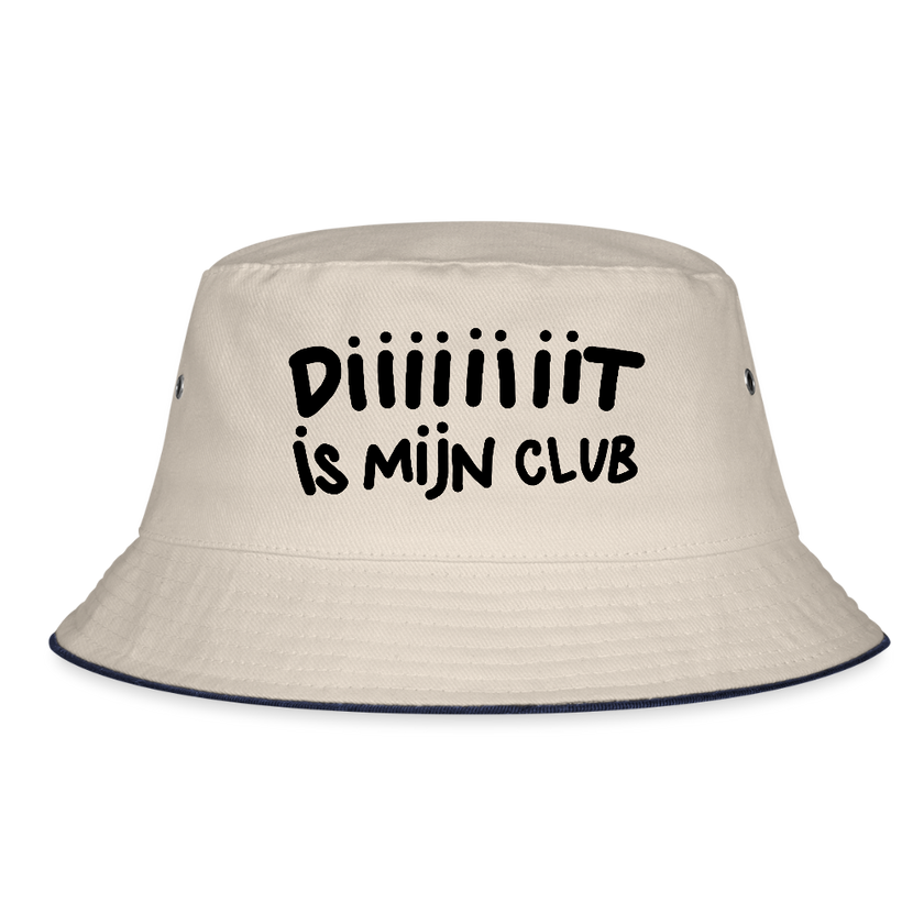 Diiiit is mijn club Ajacied zwarte letter Vissershoed - natuur/navy