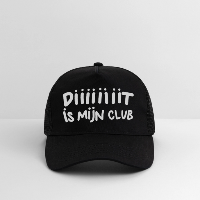 Diiiit is mijn club Ajacied witte letter Trucker Cap - zwart/zwart