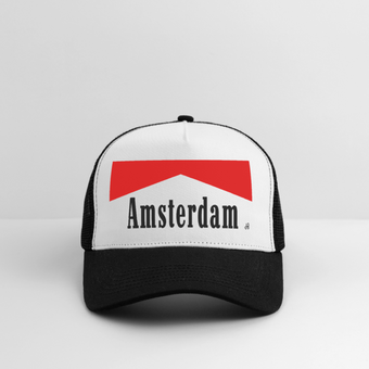 Amsterdam smoking. Trucker Cap - wit/zwart