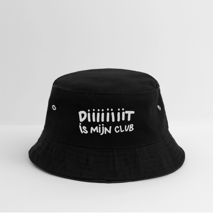 Diiiit is mijn club Ajacied witte letter Vissershoed - zwart