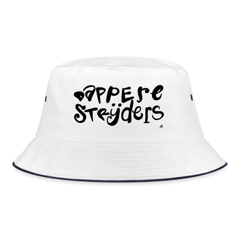 Dappere Strijders zwarte letter. Vissershoed - wit/navy