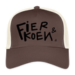 Fier en Koen zwarte letters. Trucker Cap - bruin/beige